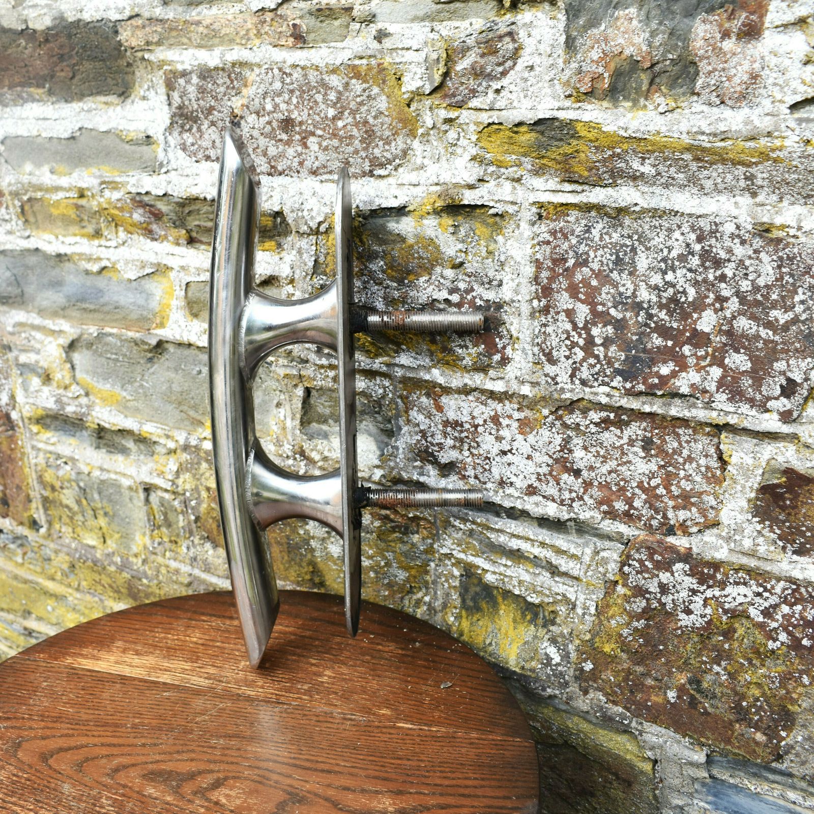 Antique 1920s Salvage Nautilus Genova Heavy Chrome Yacht Cleat Boat Towel Rail photo for sale