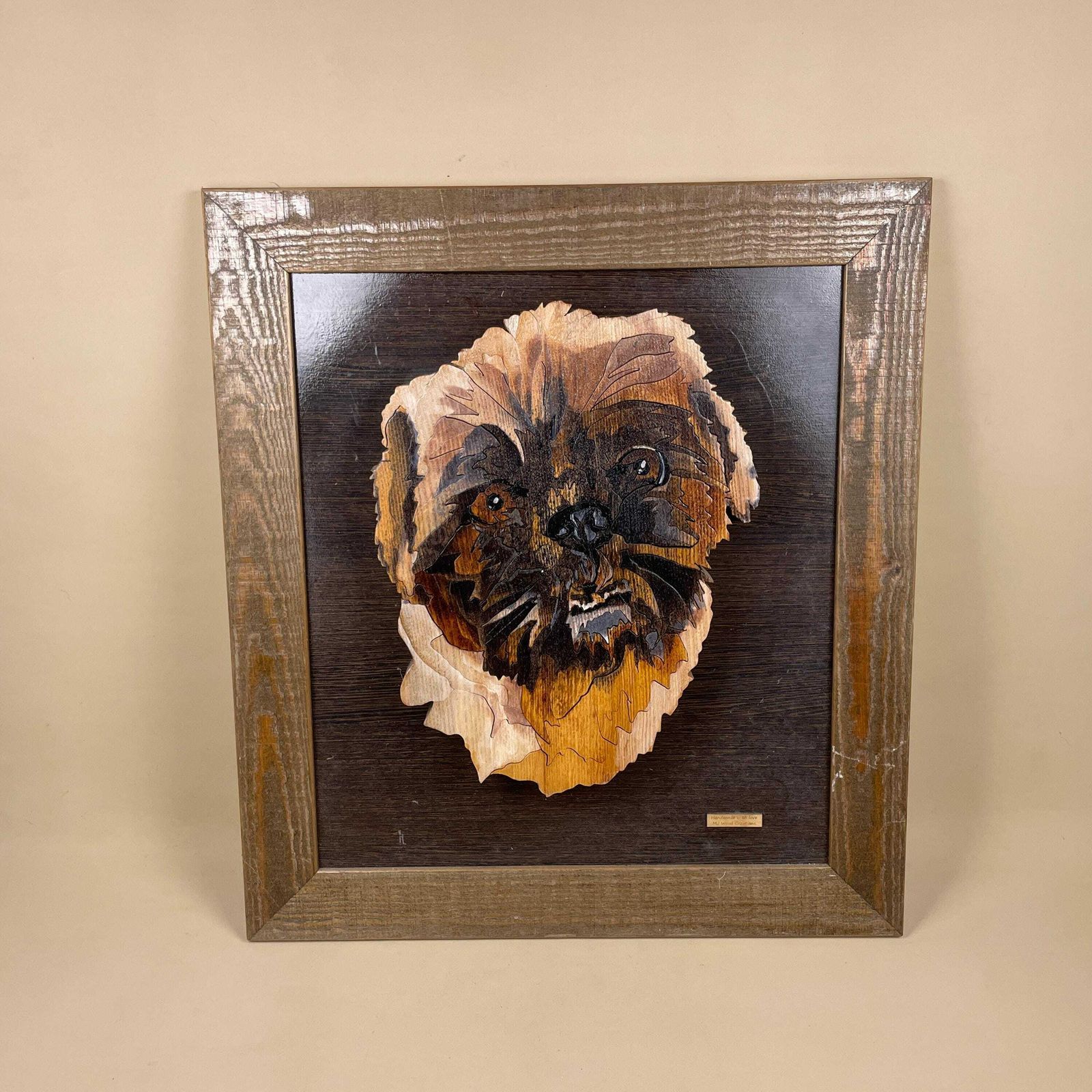 Vintage Wooden 3d Dog Art Block Wall Hanging Handmade Hand Made Picture Vintage Shih Tzu Pooch Wall Art Pet Lover Cottage