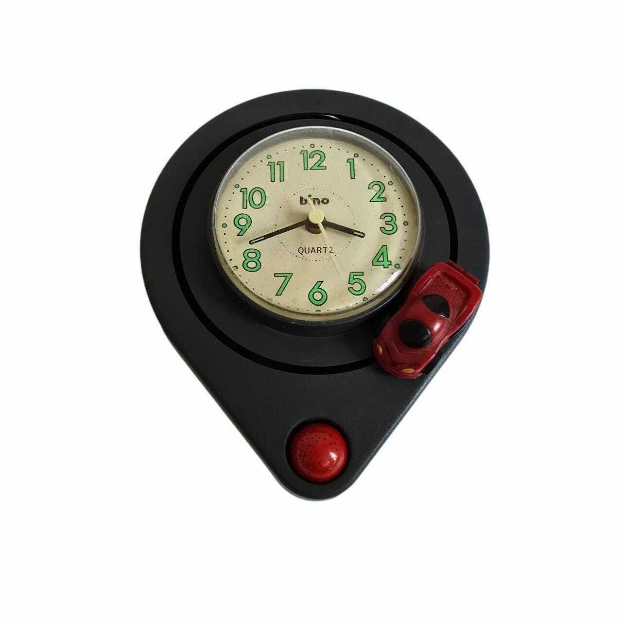 Vintage Pop Art Plastic Wall Clock With Alarm 90s