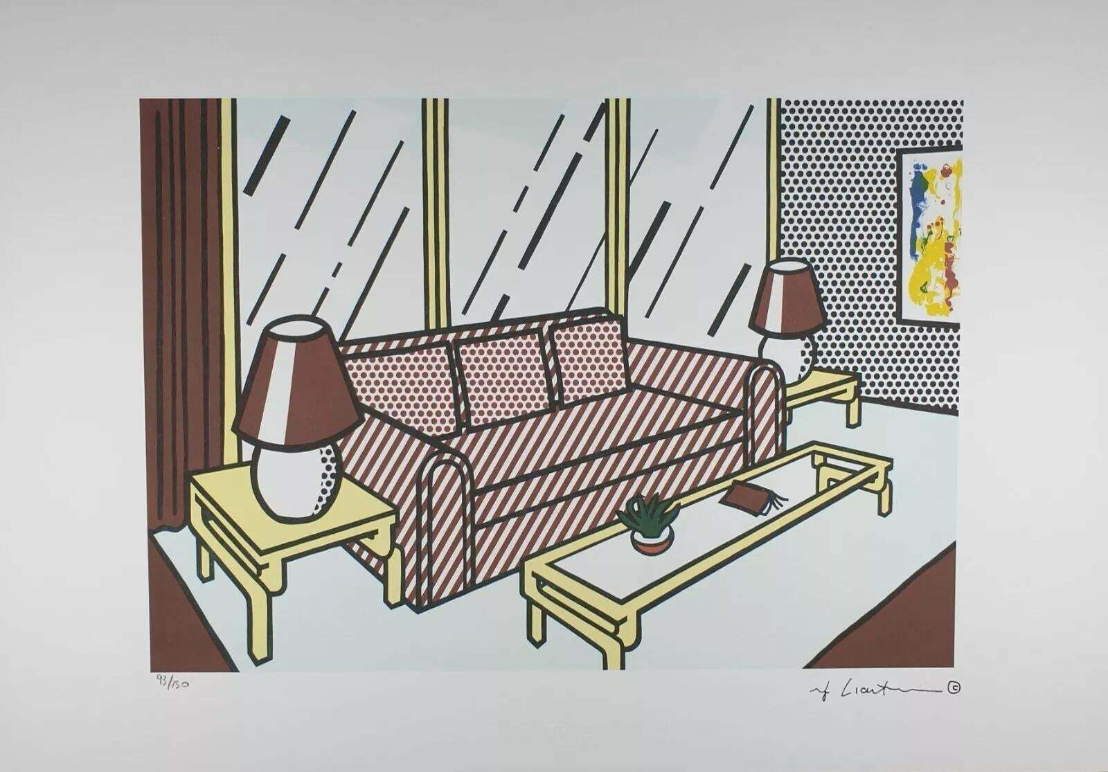 1980s After Roy Lichtenstein "Red Lamps" Limited Edition Lithograph