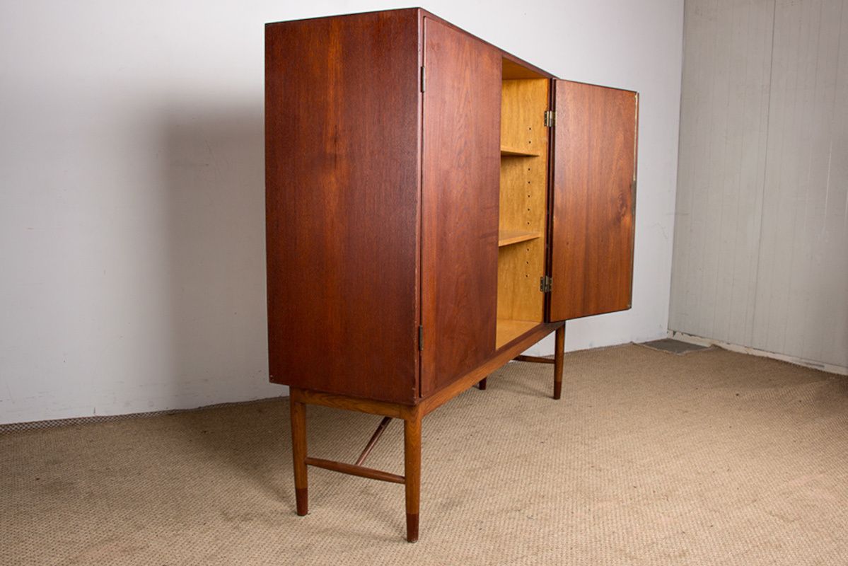 High Sideboard, Danish Highboard In Teak And Oak By Kurt Ostervig For Randers Mobelfabrik 1960. photo for sale