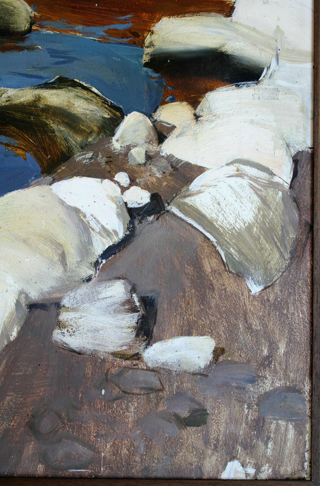 photo for sale Janis Osis (1926   1991, Latvian). Stones Of The Coast. Oil On Cardboard. 80x50 Cm