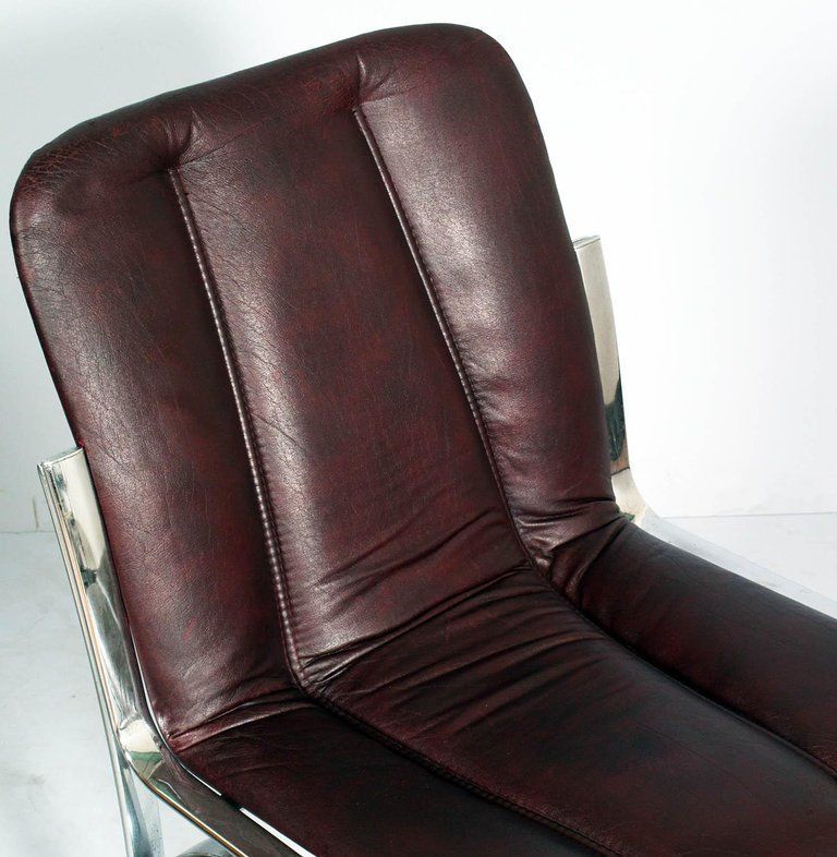 Italian 1970s Chairs Chromed Steel And Soft Leather By Rinaldi Mario Manner photo vinterior
