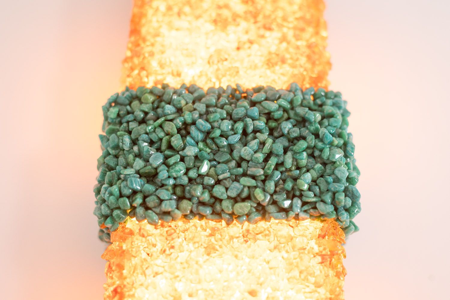 Pair Of Amazonite And Amber Wall Lights. Contemporary Artist Work. Ls60032086g photo 5100.0