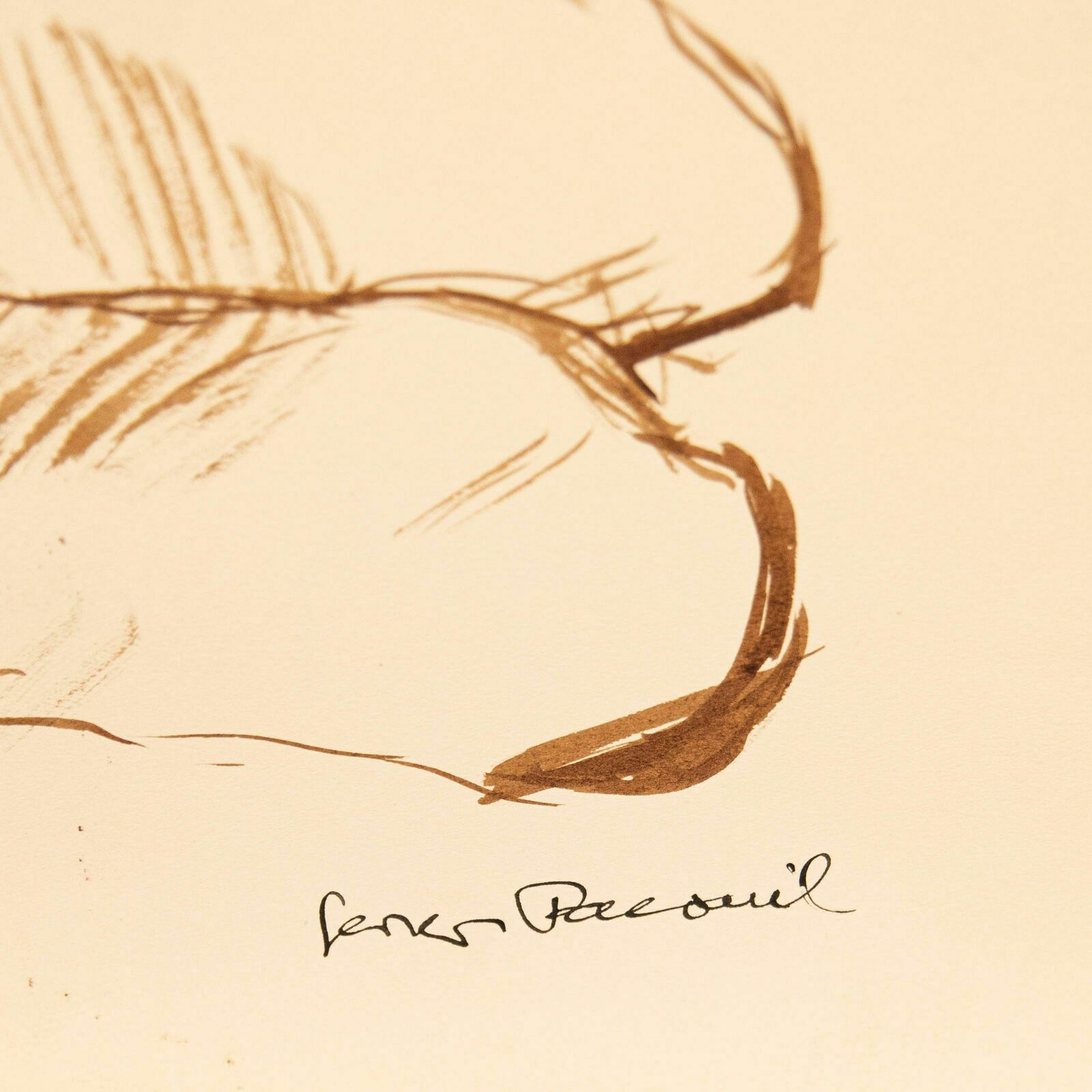 Georges Pacouil (1903 1996) Mid 20th Century India Ink, Reclining Nude III photo Art