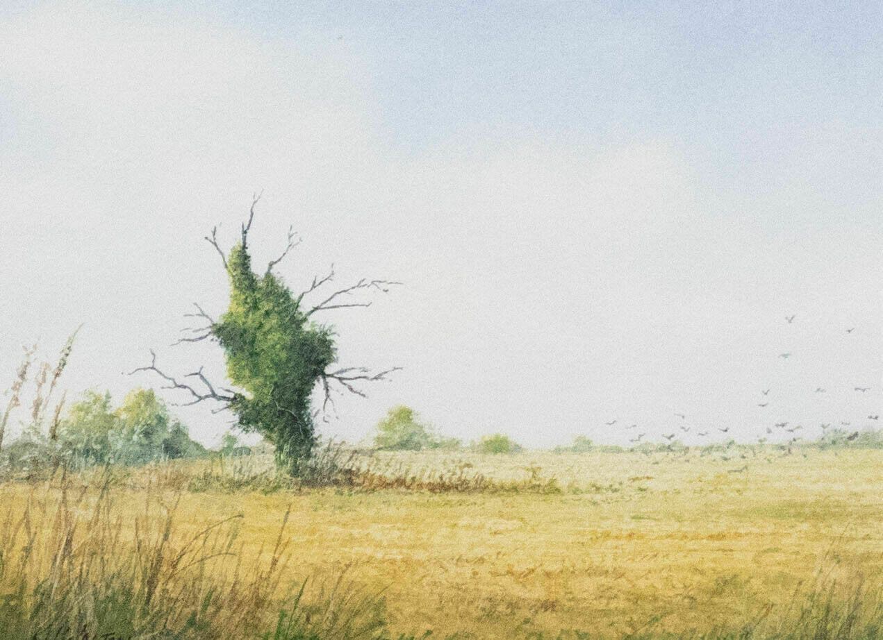 Ken Walton 20th Century Watercolour, Upper Guist, Norfolk photo furniture