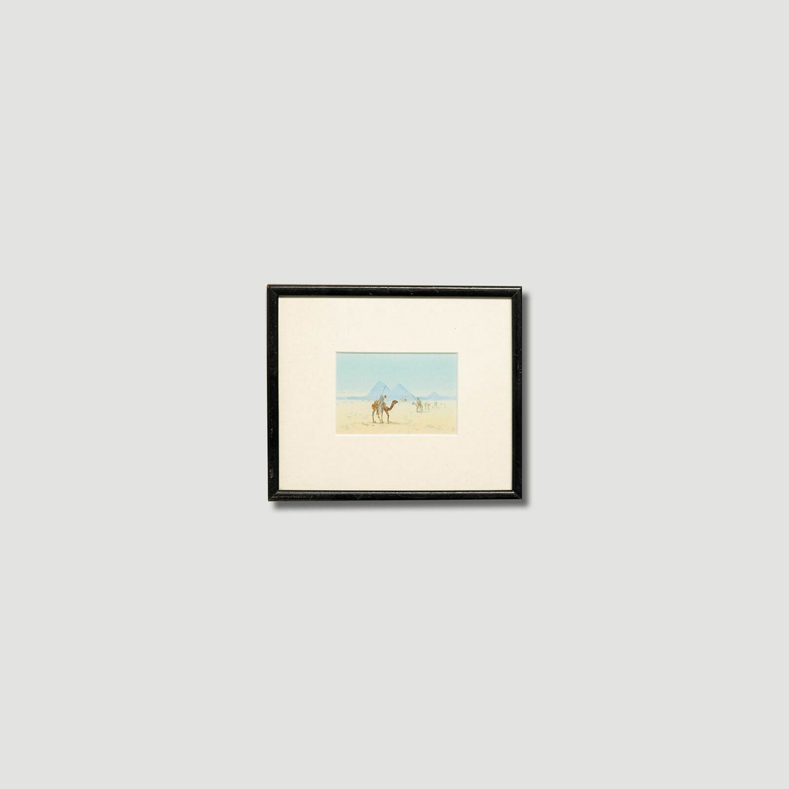 Miniature Mid 20th Century Watercolour Pyramids Of Giza photo 94.0