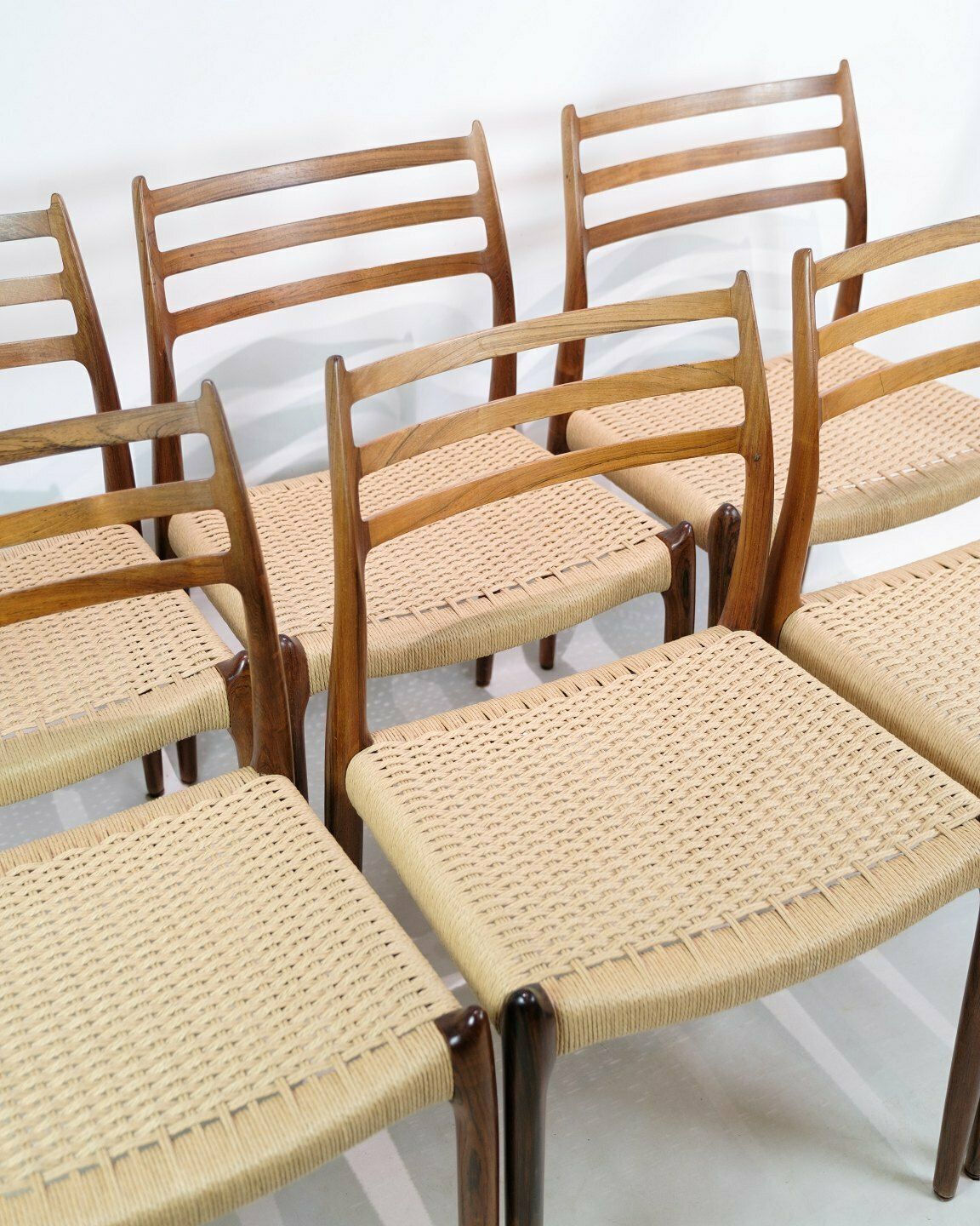 Set Of 6 Dining Chairs Model 78 In Rosewood By No Møller For J.L Møbelfabrik From 1950s photo furniture