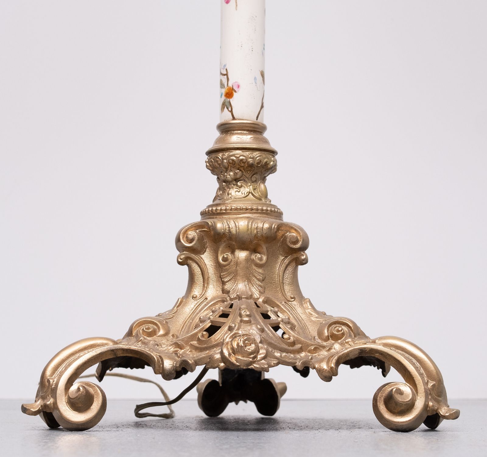 Zsolnay Porcelain Gilt Metal Porcelain Floor Lamp 1870s Hungarian photo 1461.0
