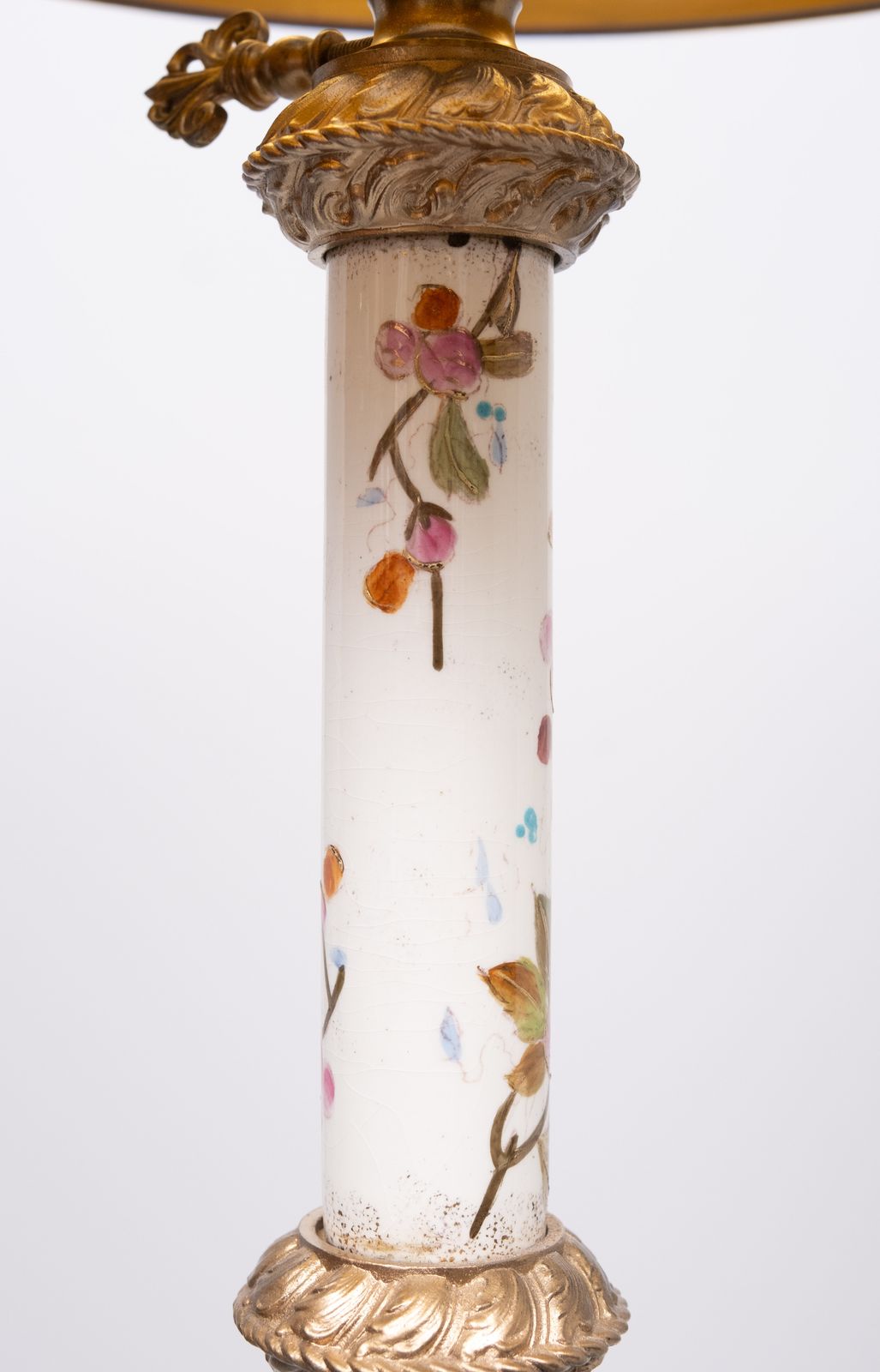 1461.0 Zsolnay Porcelain Gilt Metal Porcelain Floor Lamp 1870s Hungarian photo