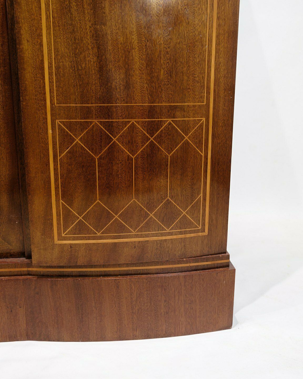 Antique Cabinet In Hand Polished Mahogany With Fruit Wood & Intarsia From 1920s photo vintage