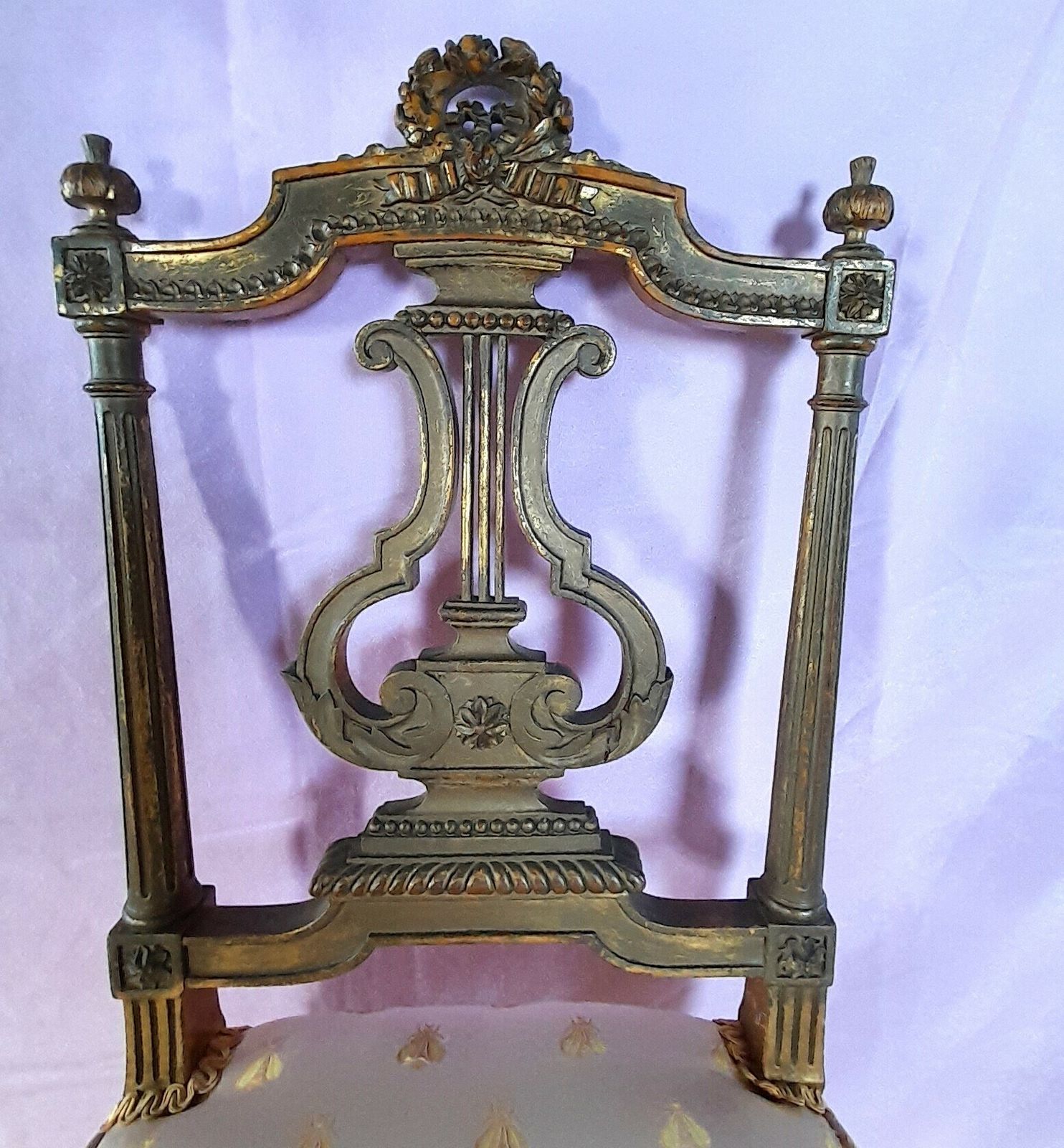 Antique French Guilt Chair, 1800s photo for sale