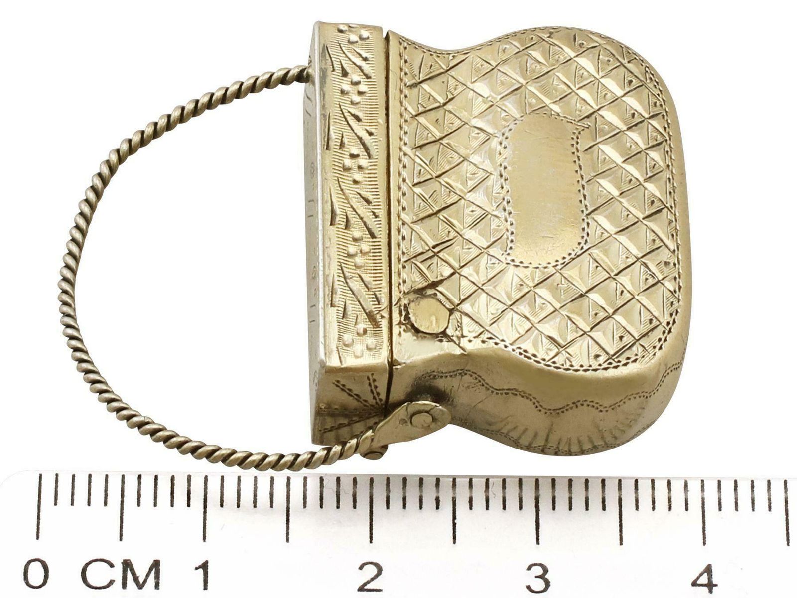 1895.0 John Wilkinson Antique Sterling Silver Gilt Purse Vinaigrette photo