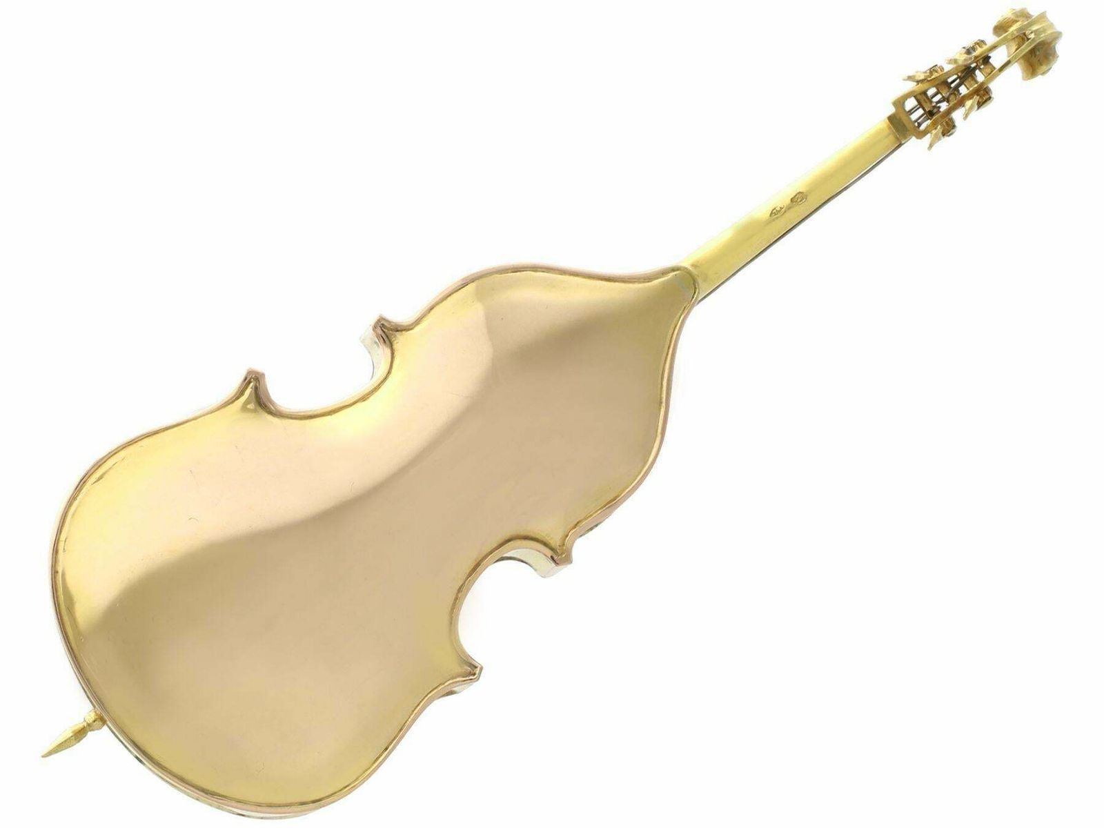 Antique French 18k Yellow Gold Double Bass Model Circa 1920 photo for sale