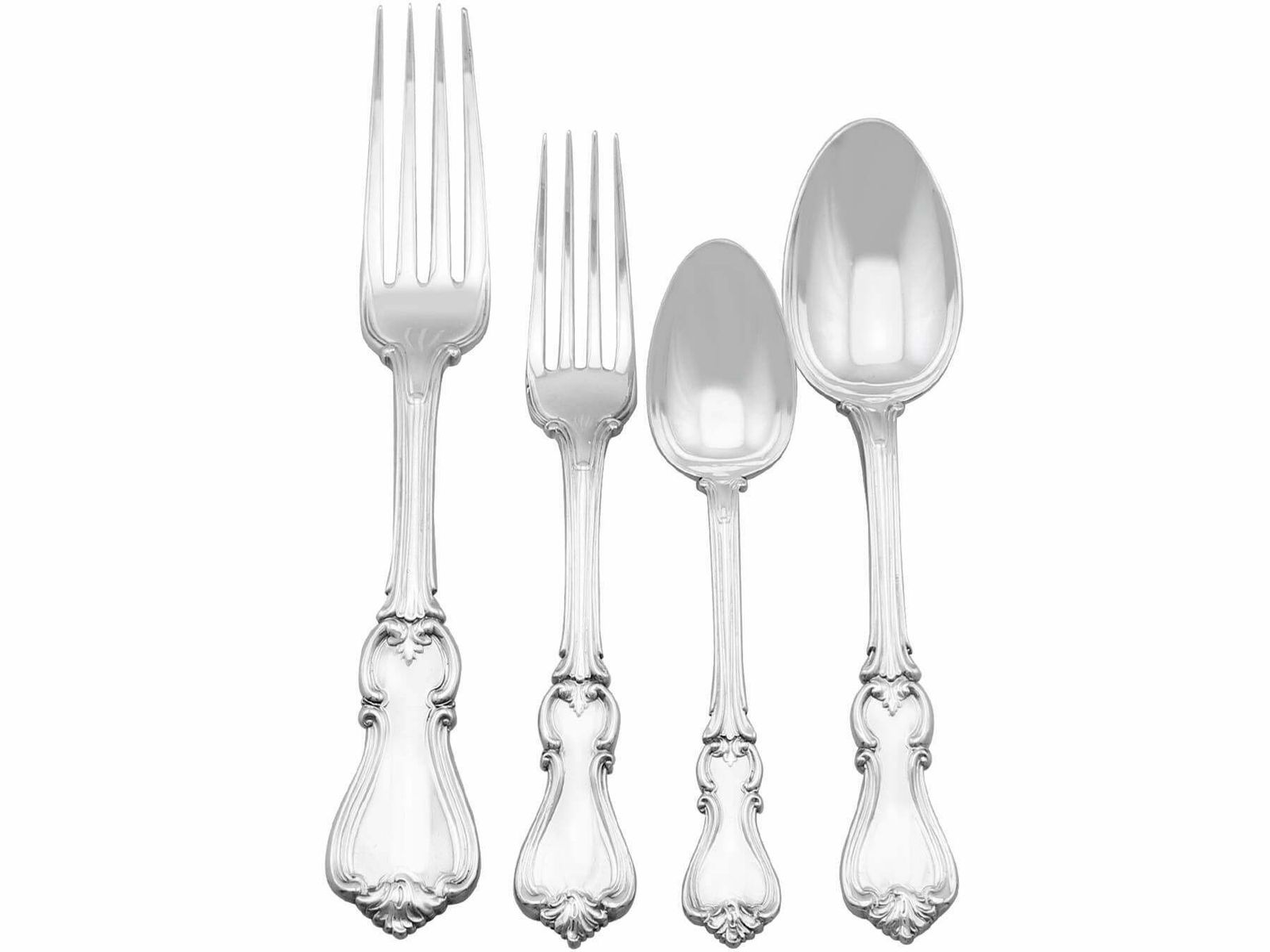 Antique Victorian Sterling Silver Canteen Of Cutlery For Twenty Four Persons photo furniture