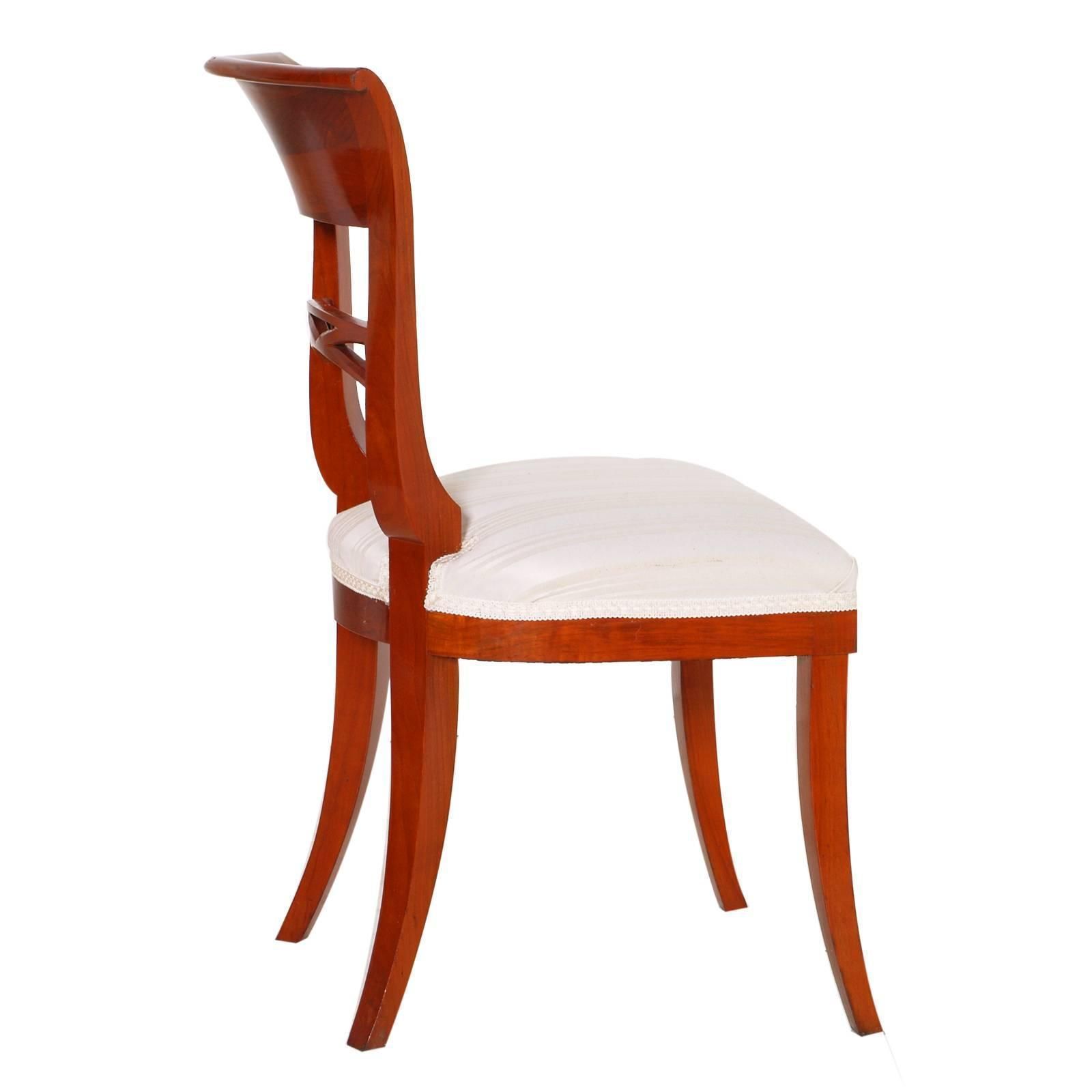 Early 20th Century Biedermeier Chair In Cherrywood Restored And Polished To Wax photo furniture