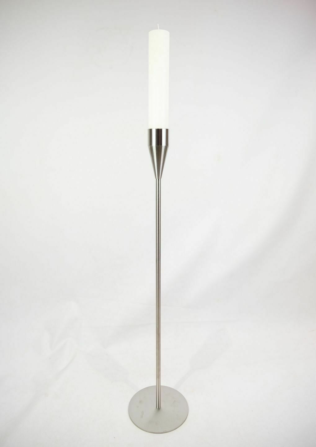Saturn Maxi Candlestick Brushed Steel Color Made In Stainless Steel By Piet Hein