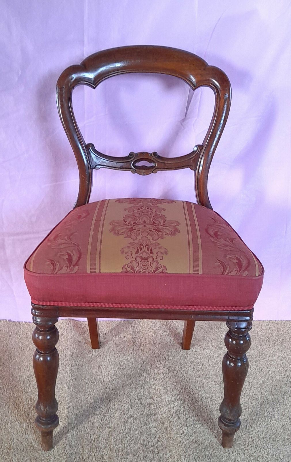 Antique Rococo Revival Balloon Backed Chair photo furniture