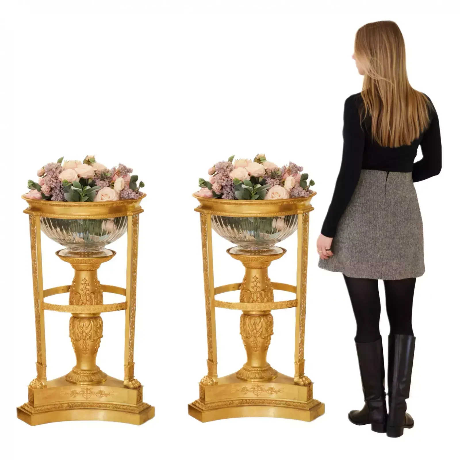 A Pair Of Grandiose, Decorative Jardiniere Flowerpots In The Style Of Napoleon III. France. The Turn Of The 19th 20th Century. photo Home Decor