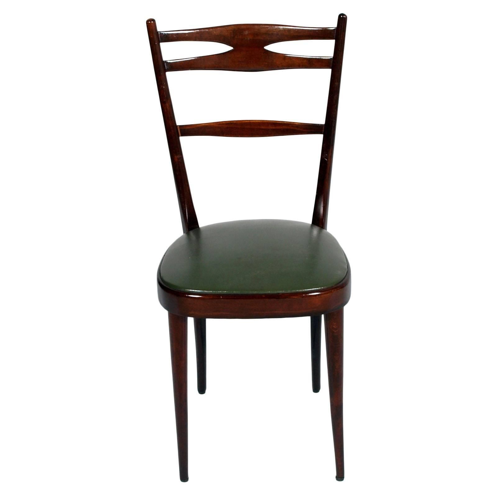 Italian 1950s Side Chairs Carlo Di Carli Attributed In Brown Walnut Wax Polished photo 1830.24