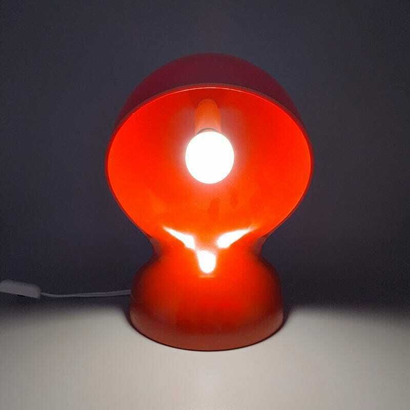 Lighting 1960s Original Red Dalù Table Lamp By Vico Magistretti For Artemide (Not A Replica) photo