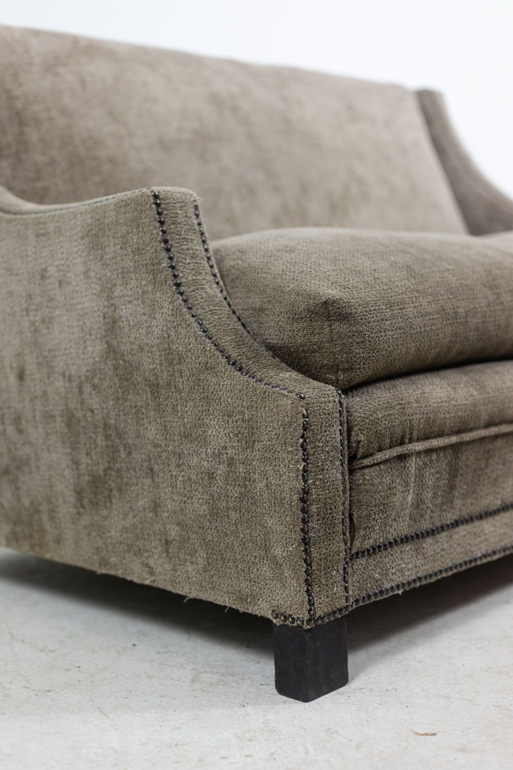 photo for sale Rectangular Sofa In Gray Velvet. 1990s. Ls60311509a