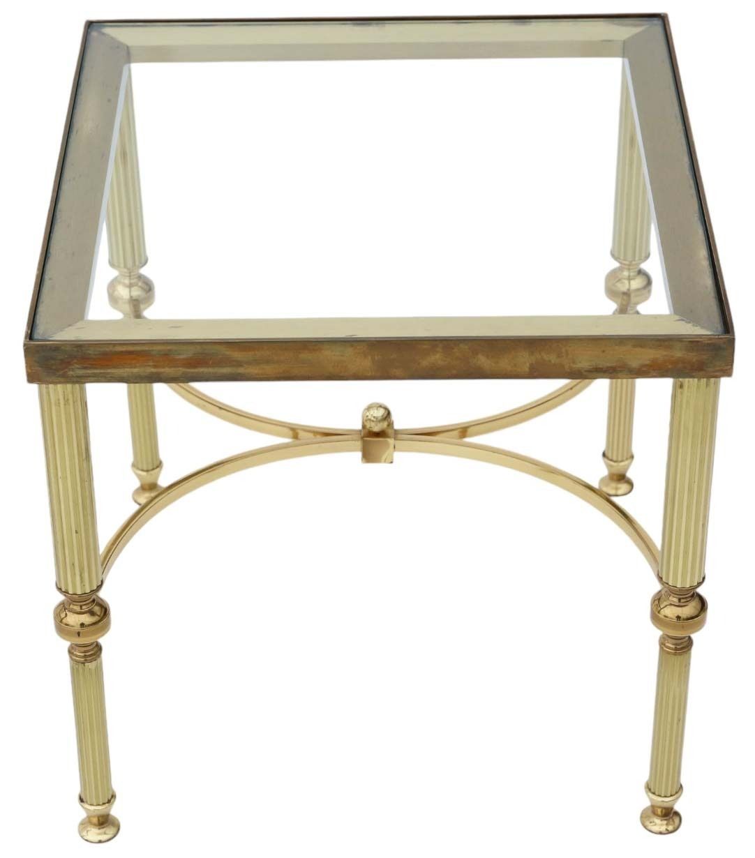 Vintage Retro Fine Quality Nest Of 3 Ormolu Brass And Glass Tables Coffee Side photo buy