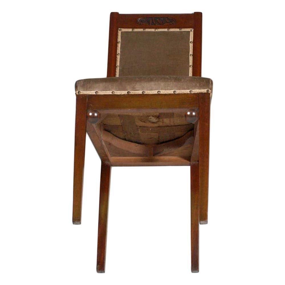 Wiener Werkstätte Art Nouveau Chairs In Walnut, Original Taupe Velvet Upholstery photo Furniture