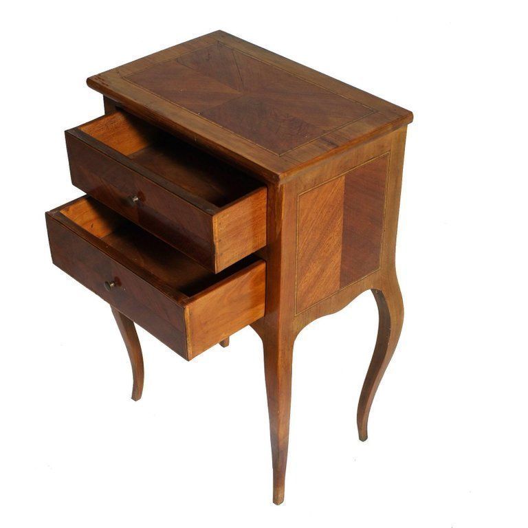 Bovolone 1940s Side Cabinet, Nightstand, In Walnut And Walnut Inlay With Maple photo furniture