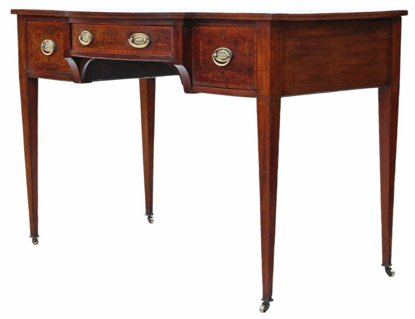 Antique Fine Quality Inlaid Mahogany Writing Dressing Table 19th Century Desk Side photo Furniture