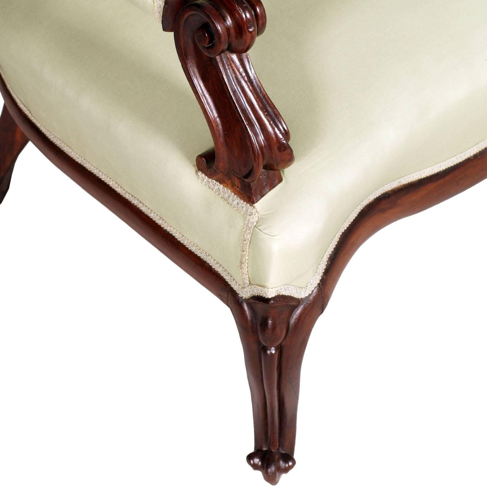 1800s Venetian Sofa Valentino Besarel Attributable, Hand Carved Walnut photo buy