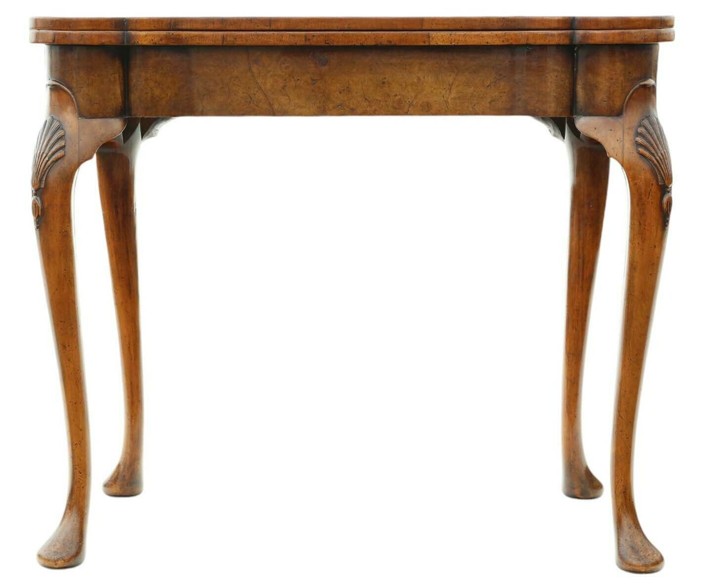 Antique Fine Quality Georgian Revival Burr Walnut Folding Card Or Tea Table photo Furniture