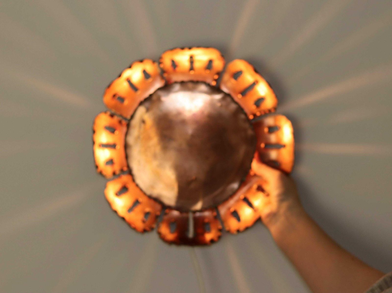 Svend Aage Holm Sørensen Copper Flower Lamp photo 325.0