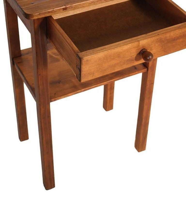 Early 20th Century Country Nightstand In Pine, Restored And Polished To Wax photo furniture