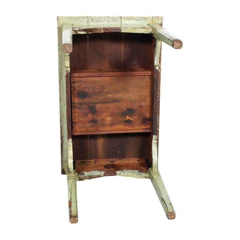 Late 19th Century Tyrolean Shabby Small Desk Table Art Nouveau, Pine Painted photo vinterior