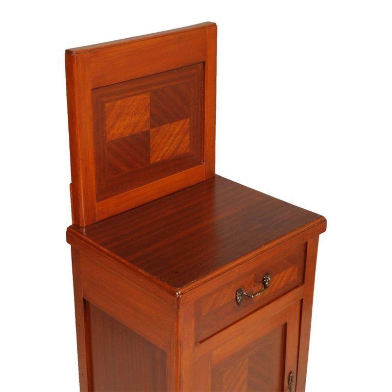Early 20th Century Italian Art Nouveau Nightstand Restored And Polished To Wax photo furniture