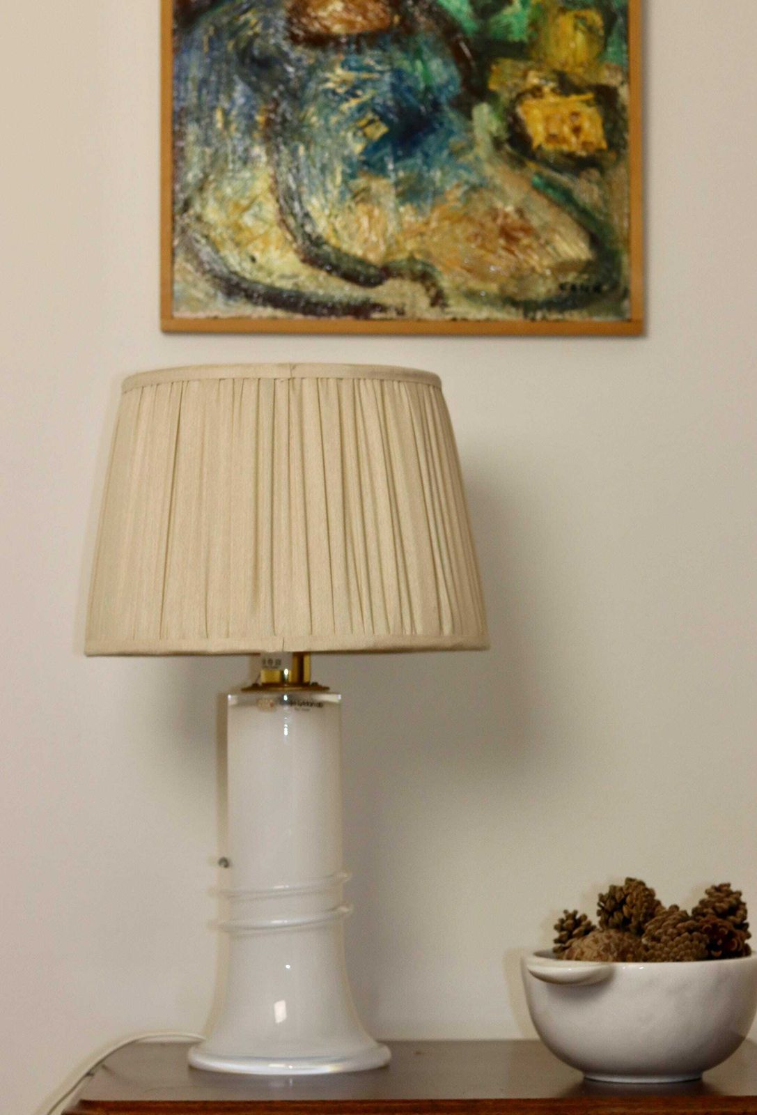 Vintage Glass Table Lamp By Hannelore Dreutler, Studio åhus, Sweden, 1990's photo Lighting