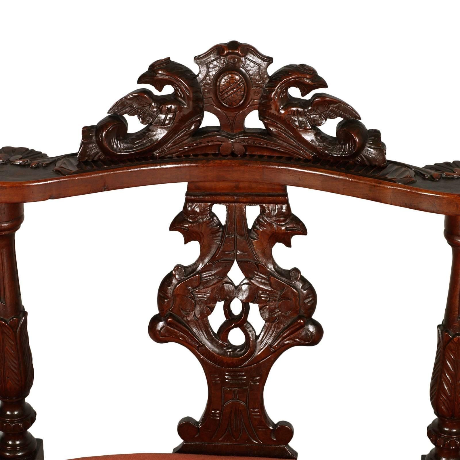 Last 19th Century Sofa Armchairs Carved Walnut By Testolini Salviati, Venice photo 99076.0