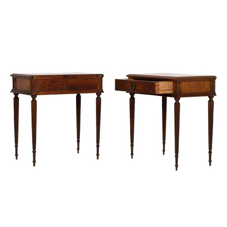 Early 20th Century Pair Nightstands Louis XVI , Walnut Restored & Wax Polished photo for sale