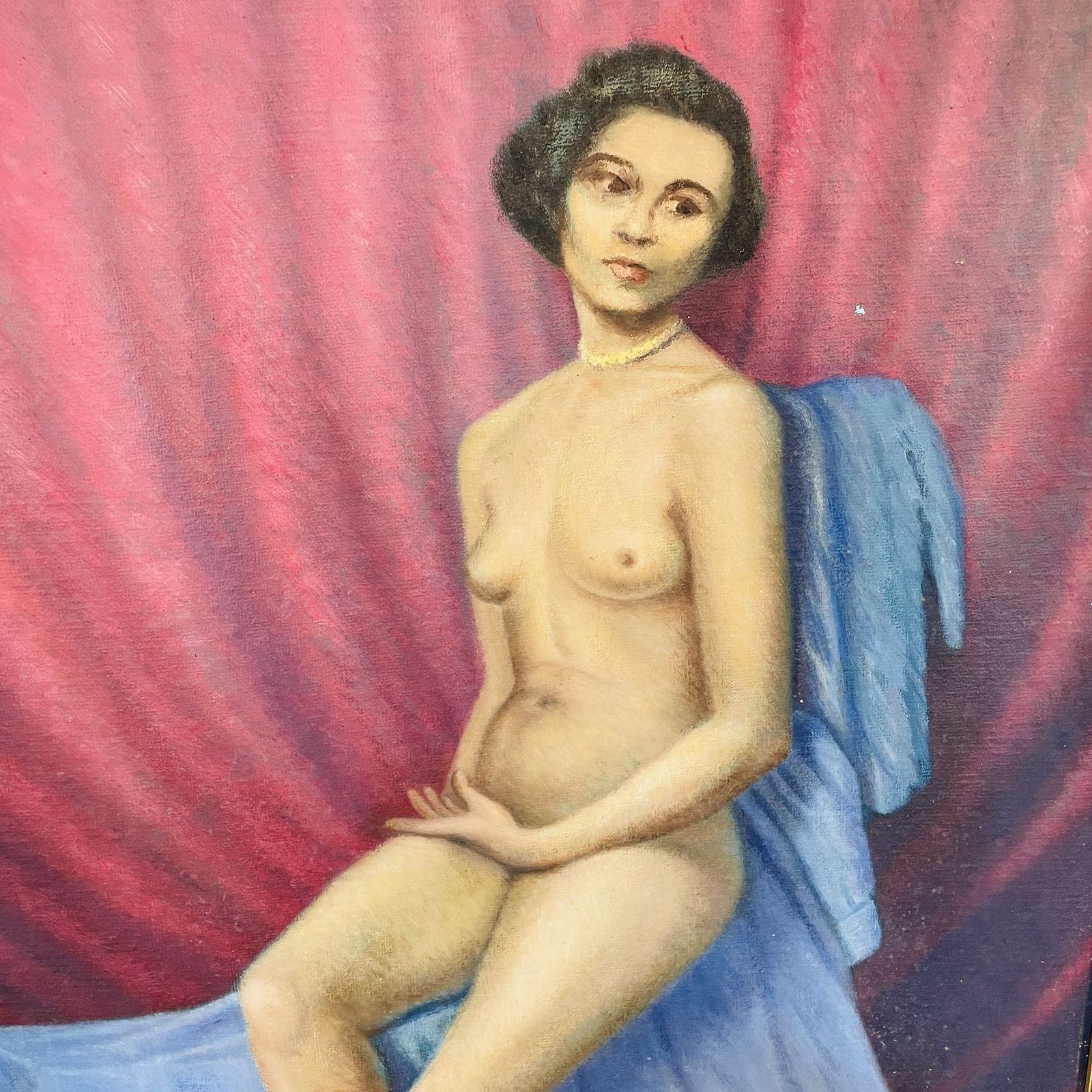Nude Acrylic Painting, Framed + Signed Francis J. Needham photo 195.0