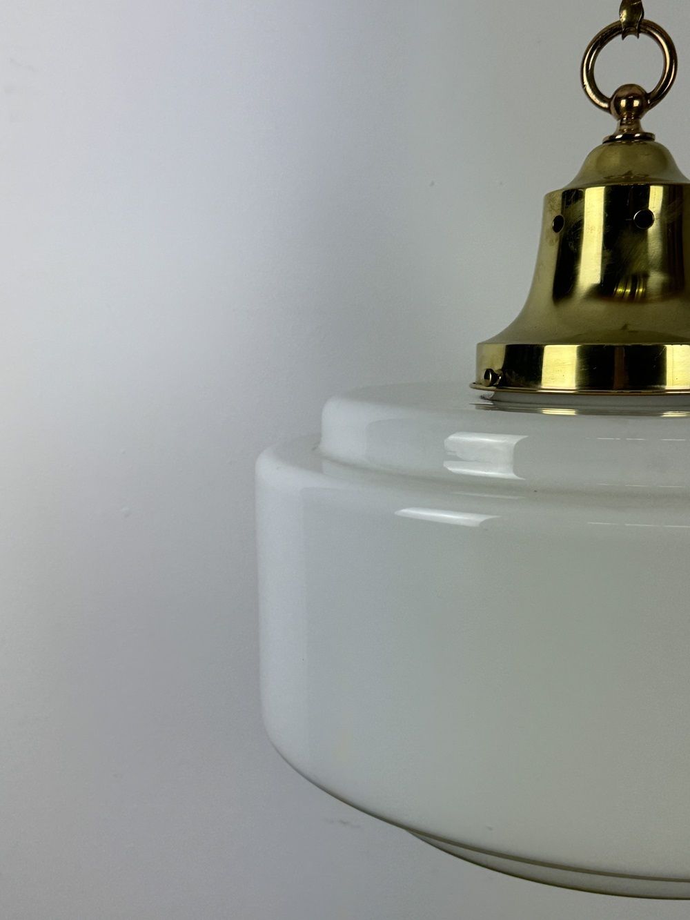 Large Tiered Art Deco Opaline Pendant Light (24067) photo Lighting