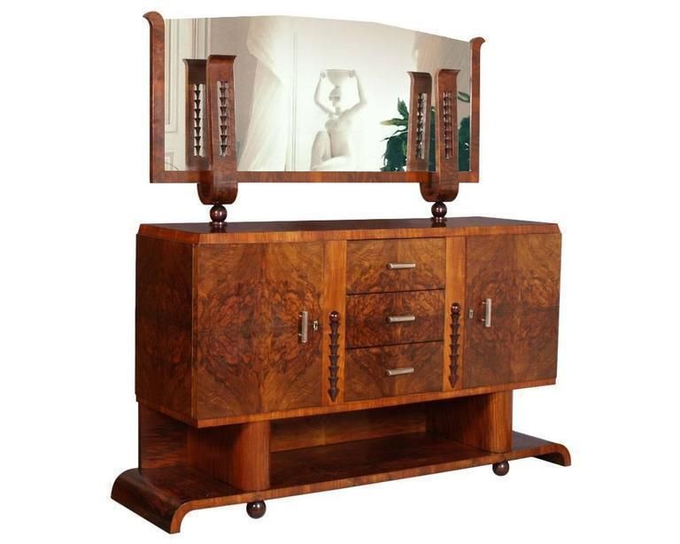1930s Italian Art Deco Dining Room Suite Set Osvaldo Borsani In Burl Walnut photo furniture
