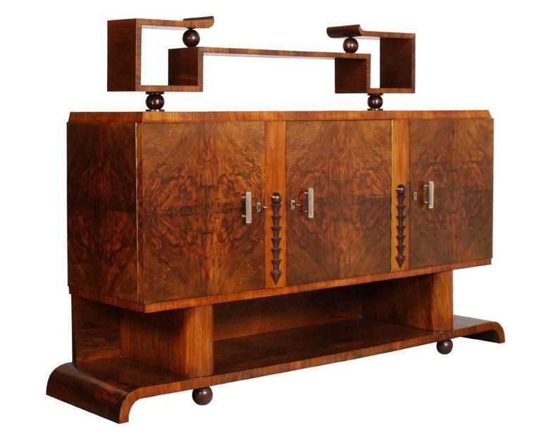 1930s Italian Art Deco Dining Room Suite Set Osvaldo Borsani In Burl Walnut photo for sale
