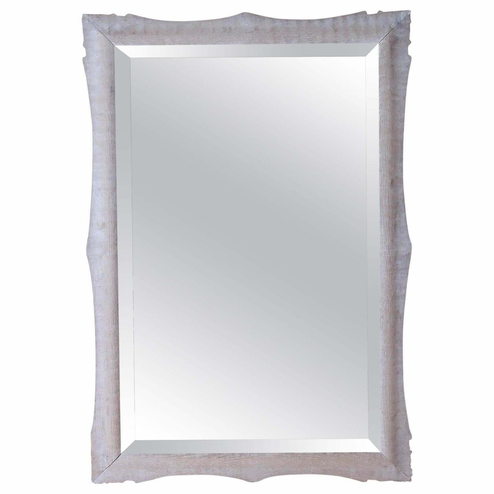 Antique Baroque Style Limed Oak Mirror. English, 19th Century