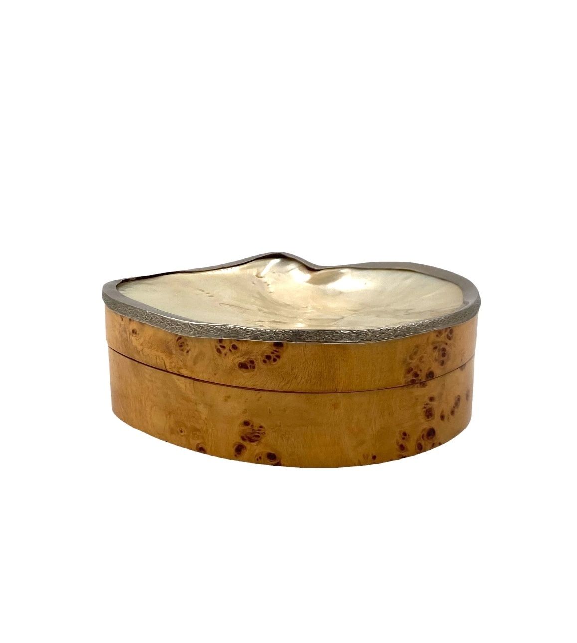 Hollywood Regency Shell And Burl Jewelry Box, Italy 1970s photo 340.0