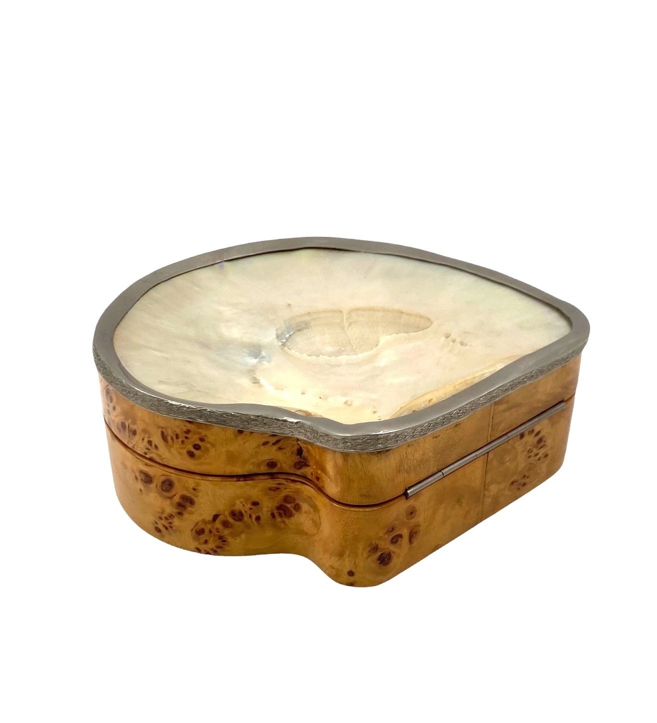 photo vinterior Hollywood Regency Shell And Burl Jewelry Box, Italy 1970s