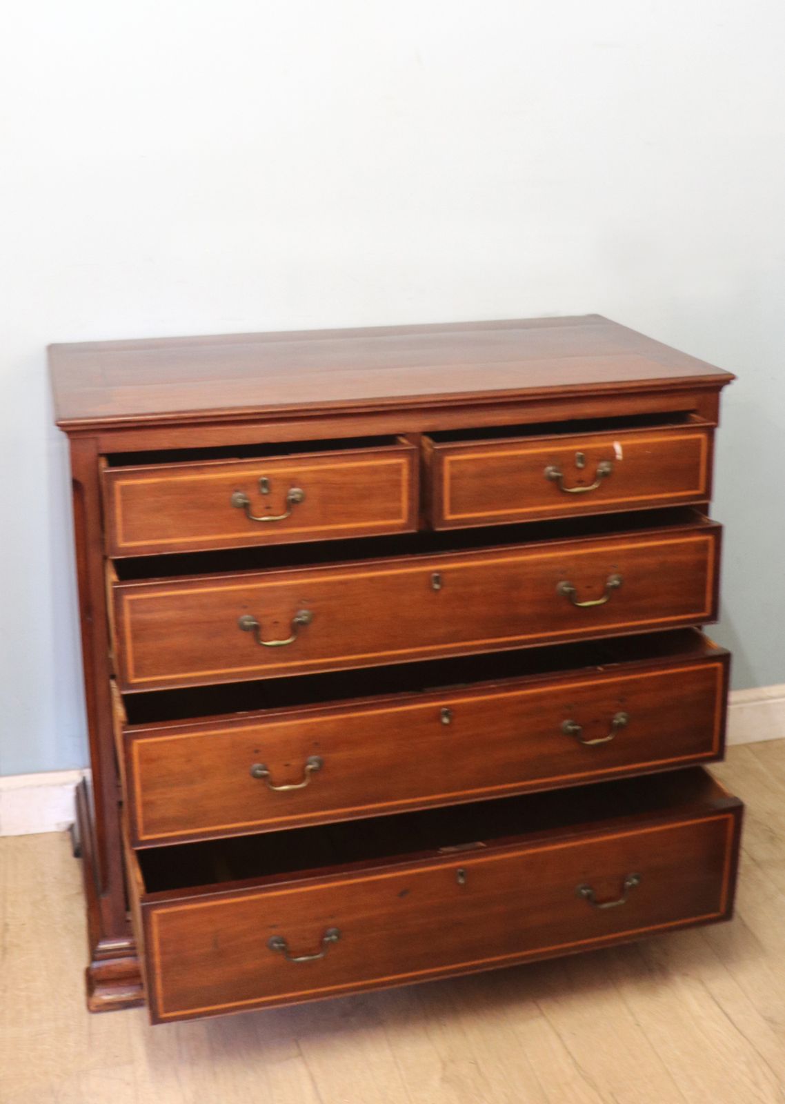 A Lovely Georgian Revival Mahogany Chest Of Drawers. photo for sale