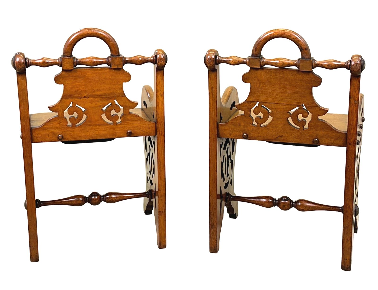 Pair Of 19th Century Oak Hall Seats (England, Circa 1880) photo buy