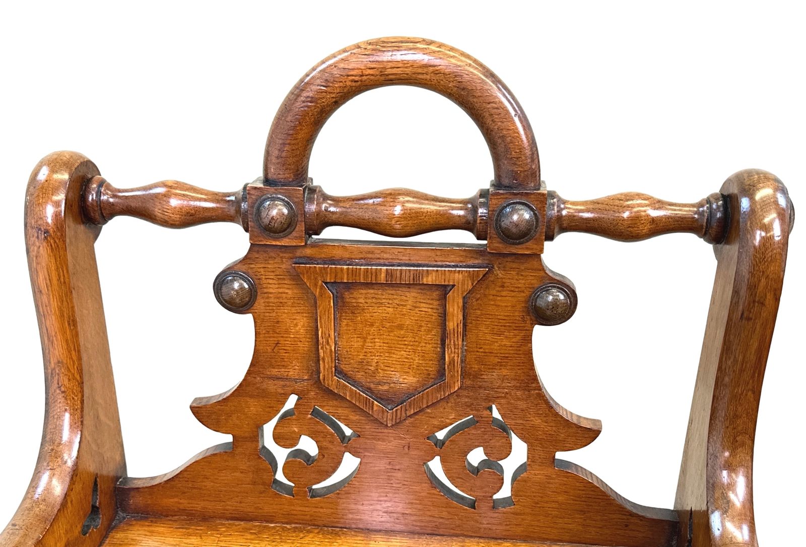 Pair Of 19th Century Oak Hall Seats (England, Circa 1880) photo vintage