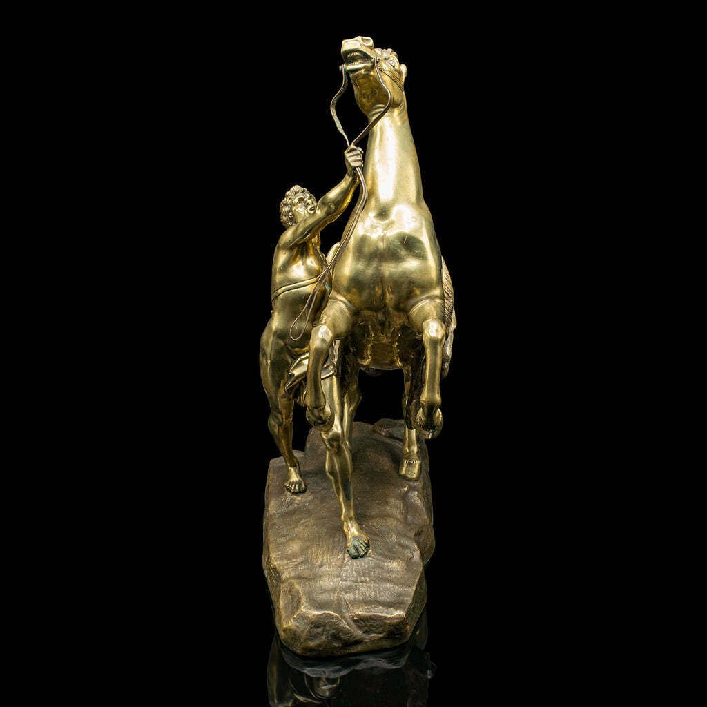 Large Antique Marly Horse Figure, French, Equine Statue, Bronze, Victorian, 1880 photo furniture
